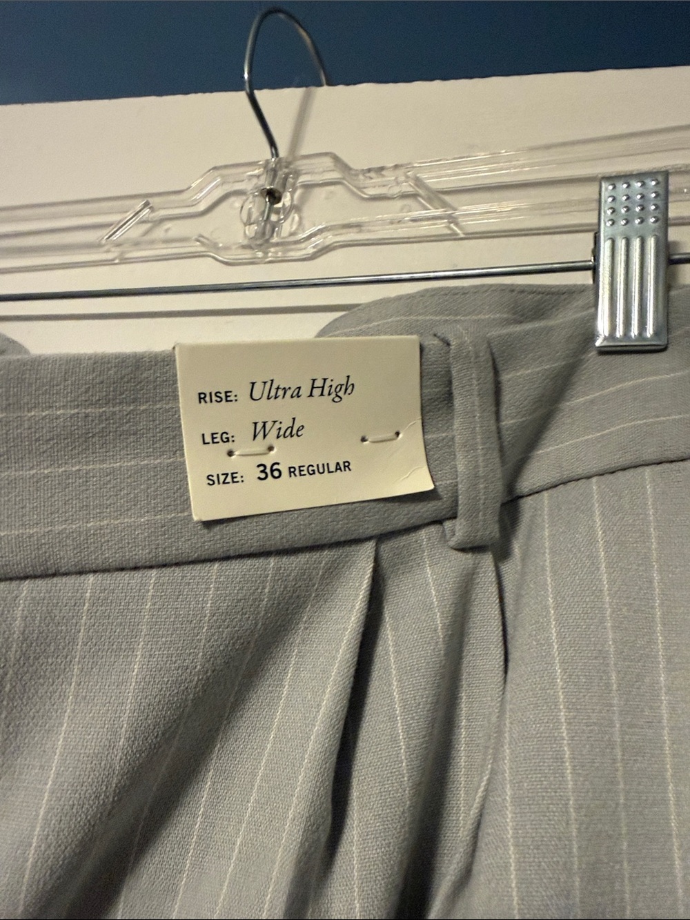 Abercrombie & Fitch Light Gray Pinstripe Women's Dress Pants - Picture 2 of 3